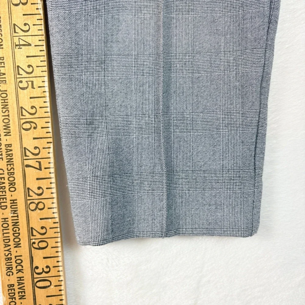 Talbots‎ Pants Women Sz 4 Grey Glen Plaid High-Waist Skinny Ankle Side Zip